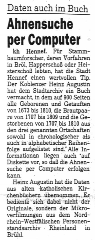 Rhein-Sieg-Rundschau vom 30.7.1997